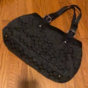 Coach Logo Large Shoulder Bag, Black